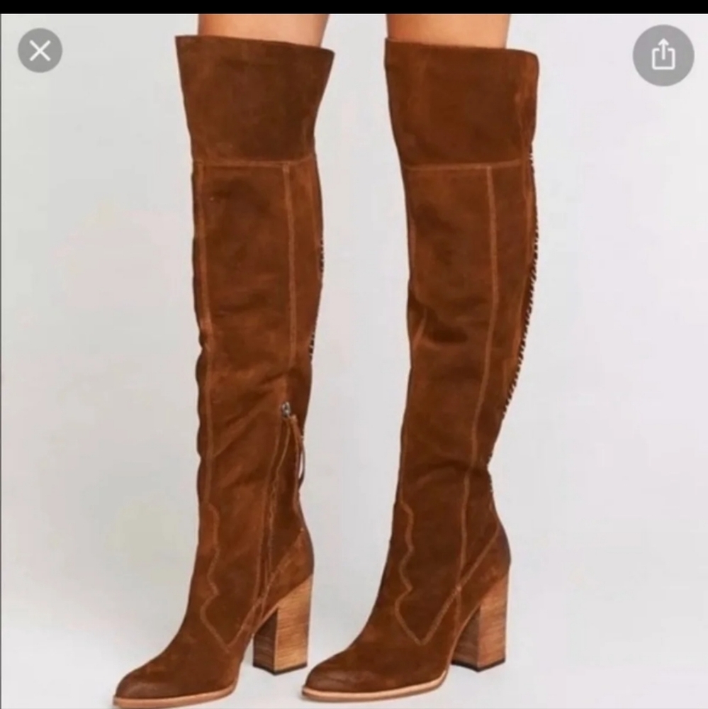 Dolce Vita Over The Knee Brown Suede Boots Size 6 Excellent